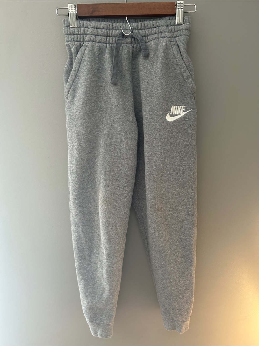 Nike Kids' Large Gray Fleece Jogger Pants